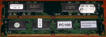 SNI PC SEC Korea KMM366S823BTL-G0 NEC MPC643S-463 PC100 168-pol RAM